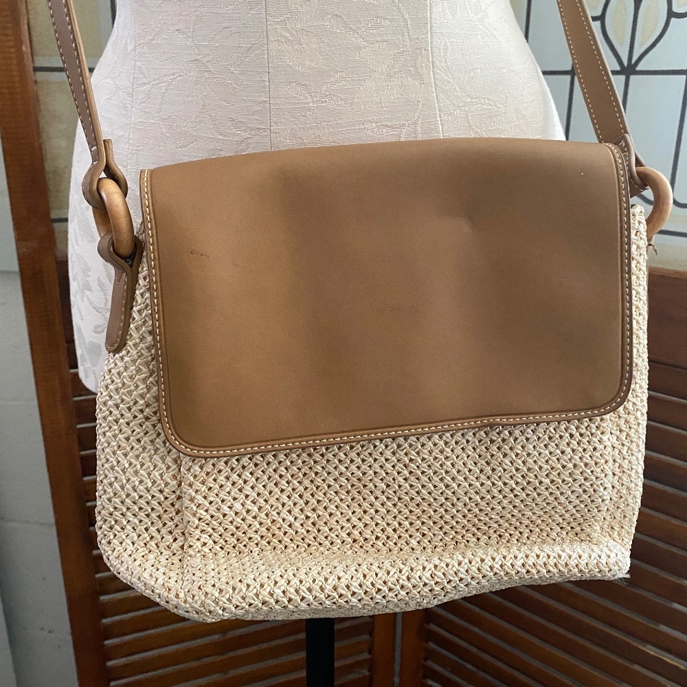 Fossil Crossbody Woven Fabric & Leather Bag